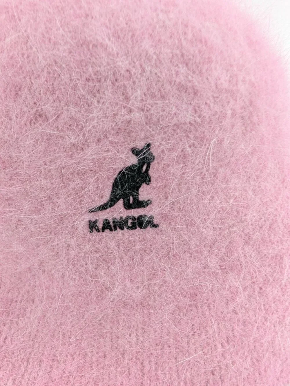 Kangol Y2K  Light Pink Fuzzy Furgora Bucket Hat Black Logo